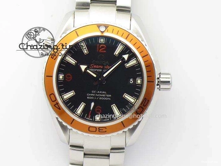 0127 Planet Ocean SS Bp Maker 45mm Orange Bezel On SS Bracelet A DailyWear 8216